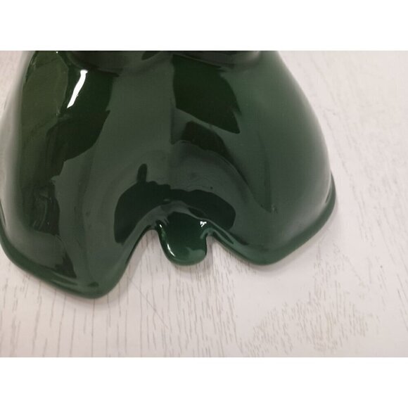 Boston Warehouse Ceramic Serving Bowl Dish Green Leaaf Shaped Hand Painted 7"x3" - Picture 6 of 10